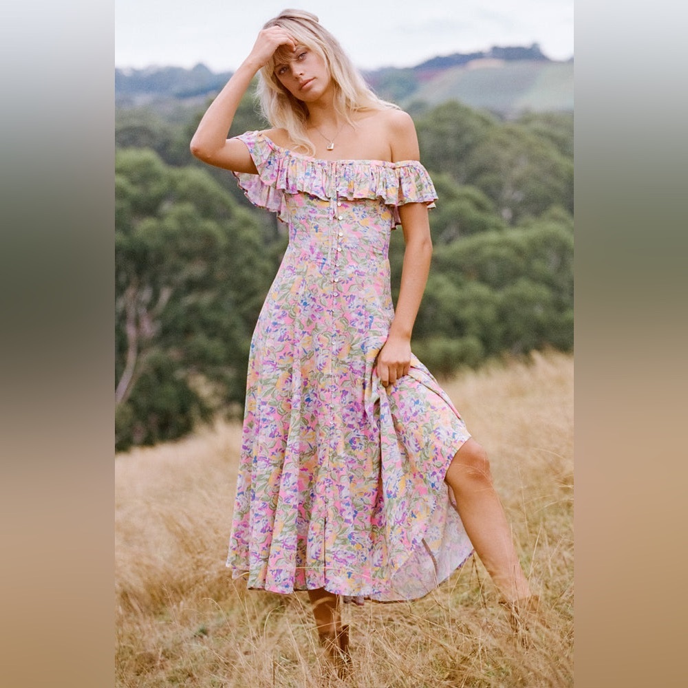 SPELL Dolly Off-Shoulder Sundress